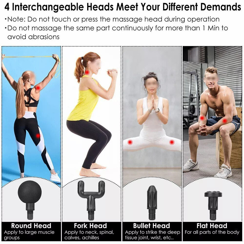 Mini Massage Gun 6 SPEED 4 CHANGING HEADS